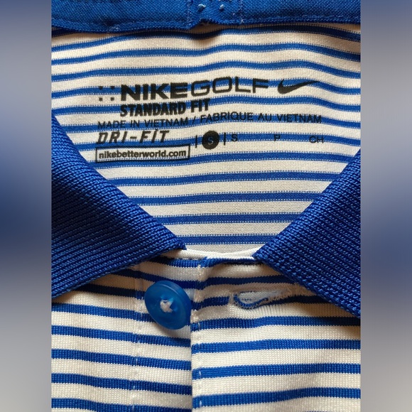 Nike Golf Dri Fit Polo Standard Fit Men’s Small Striped - Picture 2 of 6